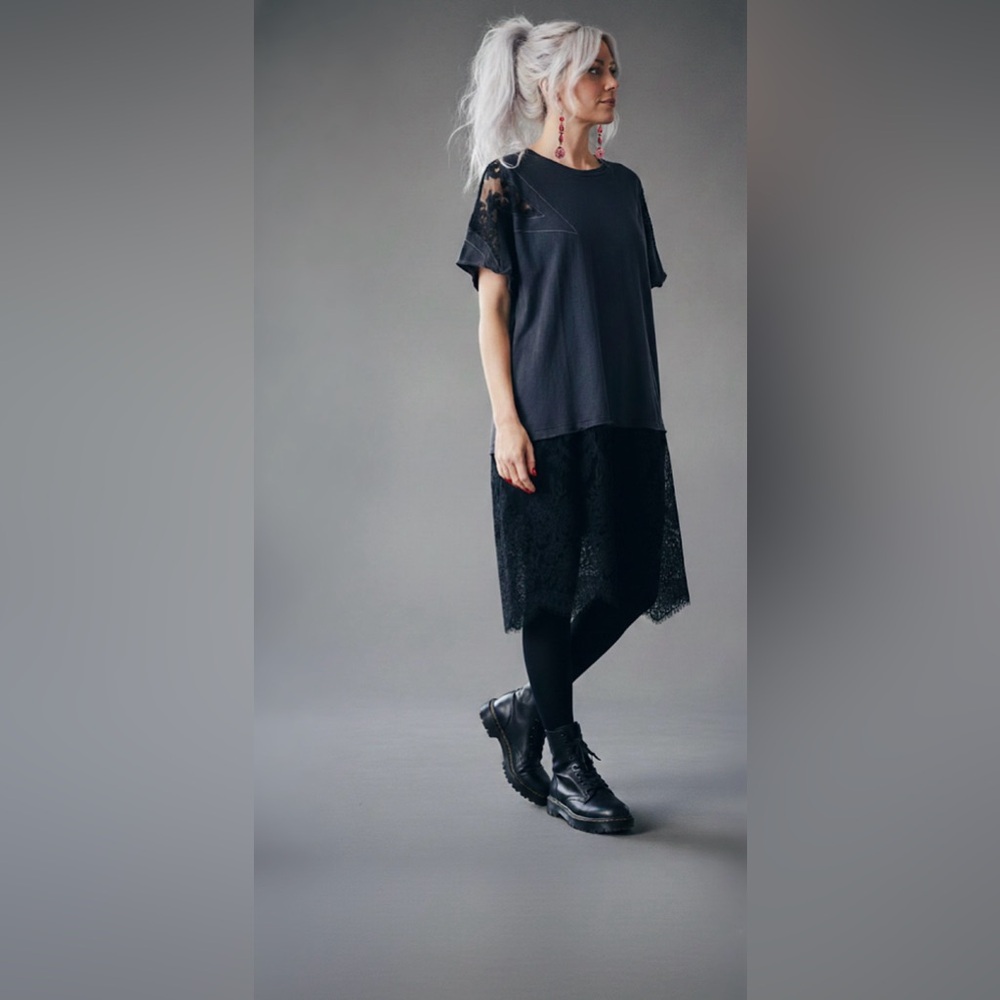 Tricia Fix Mixed Media Star Lace Tunic Dress